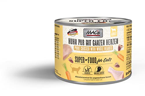Mac's Cat Premium Nassfutter für Katzen, 6 x 200 g (reines Huhn mit ganzen Herzen) von CT-TRONICS