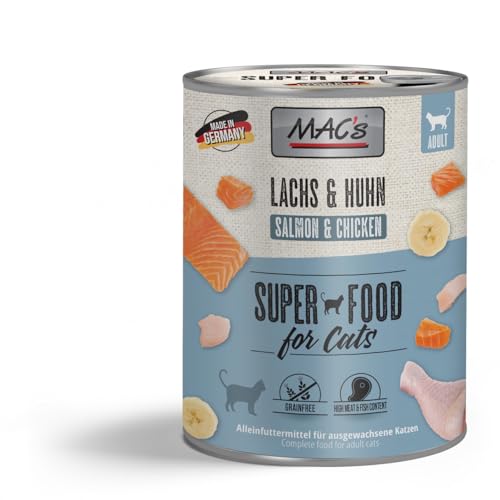 Mac's Cat Premium Nassfutter für Katzen, 6 x 800 g (Lachs und Huhn) von CT-TRONICS