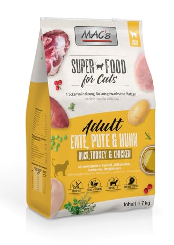 Mac's Cat Premium Trockenfutter für Katzen, 7 kg (Ente, Truthahn und Huhn) von CT-TRONICS