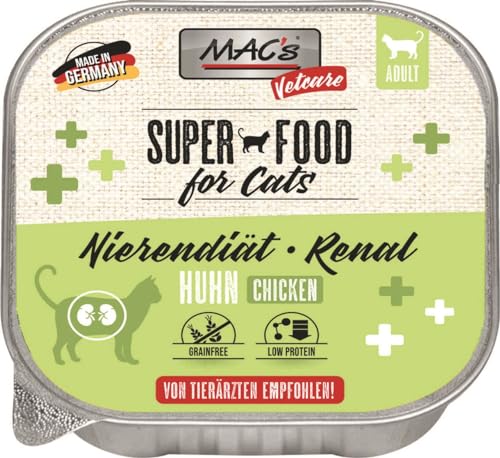 Mac's Cat Vetcare Premium Nassfutter für Katzen, spezielle Diäten, 16 x 100 g (Huhn Diät Niere) von CT-TRONICS