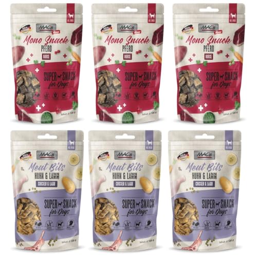 Mac's Dog Gesunde Snacks für Hunde, 6 x 120 g, sortiert (3 x Huhn und Lamm 3 x Pferd) von CT-TRONICS