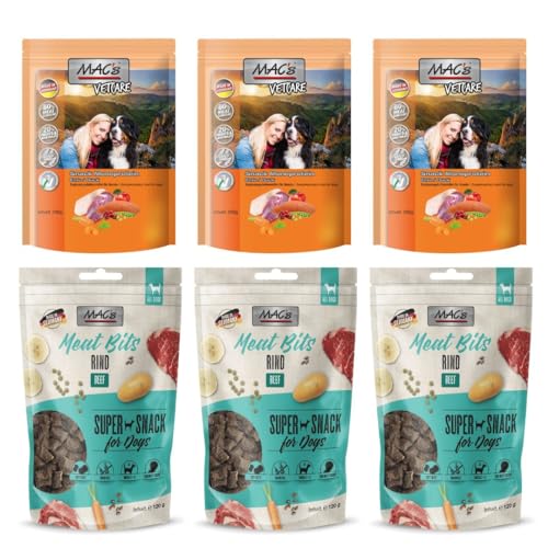 Mac's Dog Gesunde Snacks für Hunde, 6 x 120 g, sortiert (3 x Kalb x 3 x Ente) von CT-TRONICS