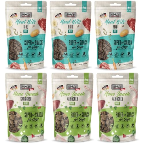 Mac's Dog Gesunde Snacks für Hunde, 6 x 120 g, sortiert (3 x Kalb x 3 x Kaninchen) von CT-TRONICS