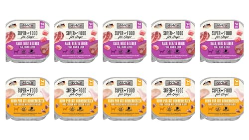 Mac's Dog Nassfutter für Hunde, 10 x 150 g, verschiedene Mischungen (5 x Rind, Herz und Leber, 5 x reines Huhn und Hühnerherzen) von CT-TRONICS