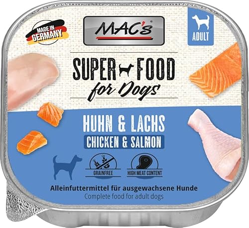 Mac's Dog Nassfutter für Hunde, 10 x 150 g (Hühnchen und Lachs) von CT-TRONICS