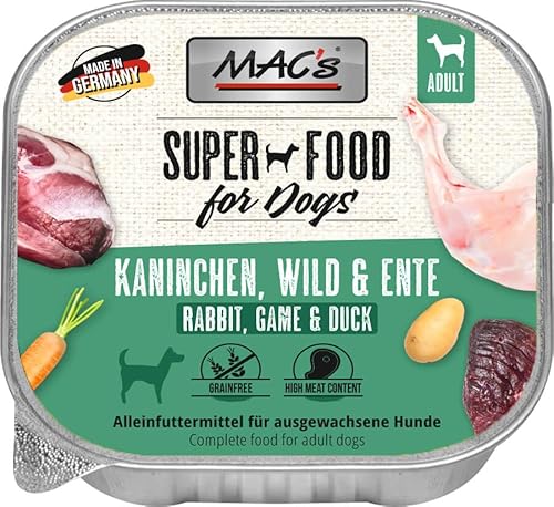 Mac's Dog Nassfutter für Hunde, 10 x 150 g (Kaninchen, Hirsch und Ente) von CT-TRONICS