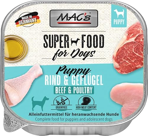 Mac's Dog Nassfutter für Hunde, 10 x 150 g (Welpen, Fleisch und Geflügel) von CT-TRONICS