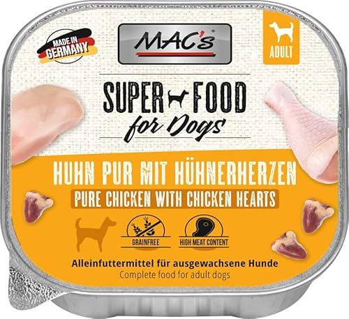 Mac's Dog Nassfutter für Hunde, 10 x 150 g (reines Huhn und Hühnerherzen) von CT-TRONICS