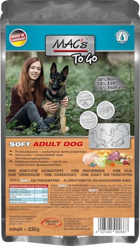 Mac's Dog Premium Halbnassfutter für Hunde, Geschmack, Huhn, Ente und Truthahn, 3 x 230 g von CT-TRONICS