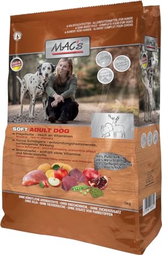 Mac's Dog Premium Halbnassfutter für Hunde, Geschmack Truthahn und Hirsch, 5 kg von CT-TRONICS