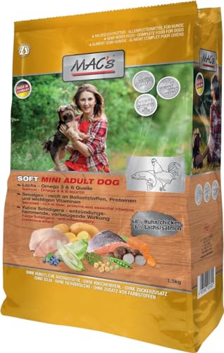 Mac's Dog Premium Halbnassfutter für Hunde, Mini Geschmack Huhn und Lachs (1,5 kg) von CT-TRONICS