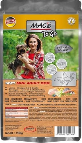 Mac's Dog Premium Halbnassfutter für Hunde, Mini Huhn und Lachs, 3 x 230 g von CT-TRONICS