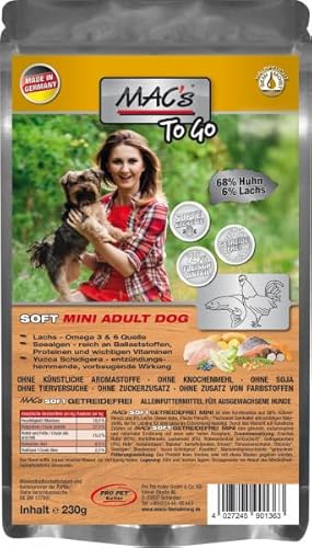 Mac's Dog Premium Halbnassfutter für Hunde, Mini Huhn und Lachs, 3 x 230 g Mac's Dog Premium Halbnassfutter für Hunde, Mini Huhn und Lachs, 3 x 230 g von CT-TRONICS