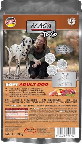 Mac's Dog Premium Halbnassfutter für Hunde, Truthahn und Hirsch, 3 x 230 g von CT-TRONICS
