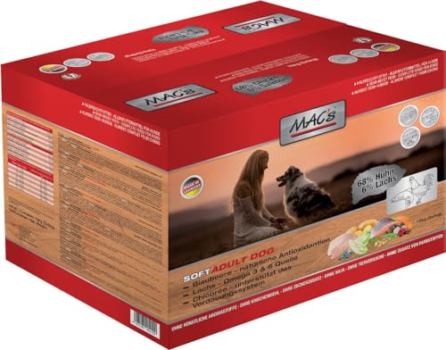 Mac's Dog Premium Semi-Nassfutter für Hunde Huhn und Lachs (15 kg (3 x 5 kg) von CT-TRONICS
