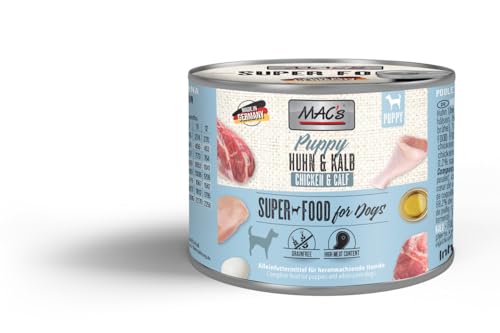 Mac's Dog Super Premium Nassfutter für Hunde, 6 x 200 g (Kitten Welpen Huhn und Rindfleisch) von CT-TRONICS