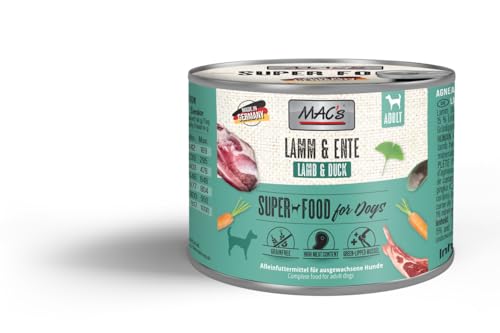 Mac's Dog Super Premium Nassfutter für Hunde, 6 x 200 g (Lamm und Ente) von CT-TRONICS