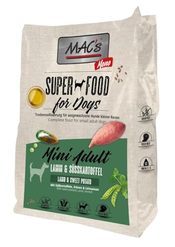 Mac's Dog Trockenfutter für Hunde, Mini Erwachsene, Monoprothese, Lamm und Süßigkeiten (3 kg) von CT-TRONICS