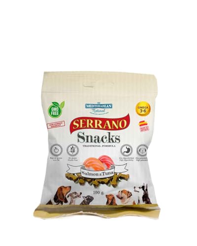 Mediterranean Natural Serrano Snacks für Hunde, 12 x 100 g (Lachs und Thunfisch) von CT-TRONICS