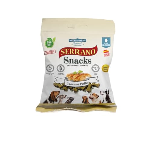 Mediterranean Natural Serrano | Snacks für Hunde | Trainingspreis | halbfeucht | verschiedene Geschmacksrichtungen | 25 x 85 g | (25 x 85 g, Huhn von CT-TRONICS