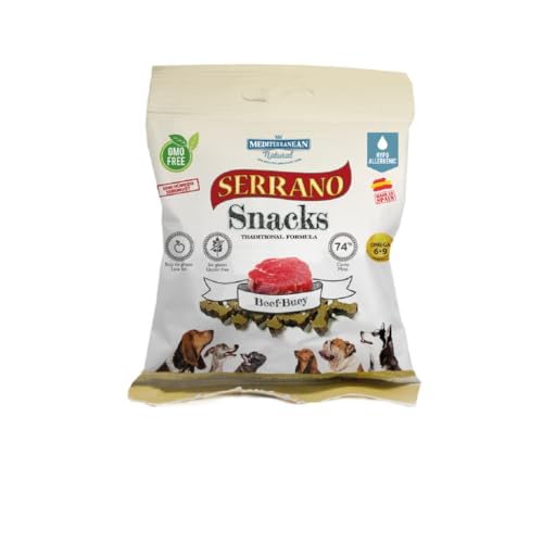 Mediterranean Natural Serrano | Snacks für Hunde | Trainingspreis | halbfeucht | verschiedene Geschmacksrichtungen | 25 x 85 g | (25 x 85 g, Rind) von CT-TRONICS