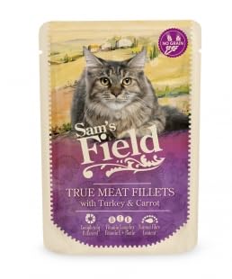 Sam's Field Katzenfutter Nassfutter für Katzen, 24 Beutel x 85 g (Filets Truthahn und Karotten) von CT-TRONICS