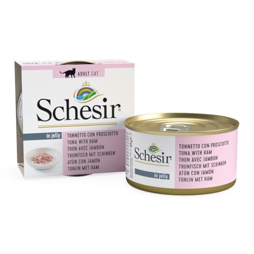 Schesir | Gelee | verschiedene Geschmacksrichtungen | 14 x 85 g | (14 x 85 g, Thunfisch mit Schinken in Gelee) von CT-TRONICS