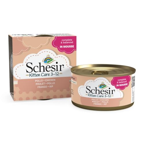 Schesir Kitten Nassfutter für Katzen von 0 bis 1 Jahr (Huhn Mousse, 14 x 85 g) von CT-TRONICS