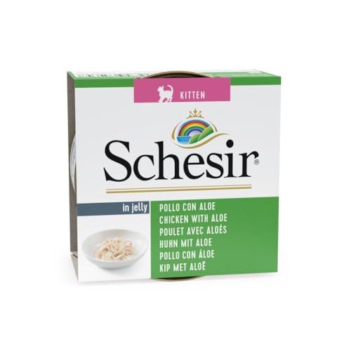 Schesir Kitten Nassfutter für Katzen von 0 bis 1 Jahr (Huhn mit Aloe in Gelatine, 14 x 85 g) von CT-TRONICS