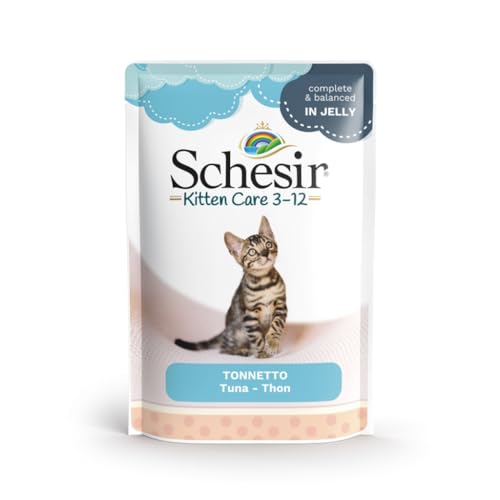 Schesir Kitten Nassfutter für Katzen von 0 bis 1 Jahr (Thunfisch in Gelatine, 20 x 85 g) von CT-TRONICS