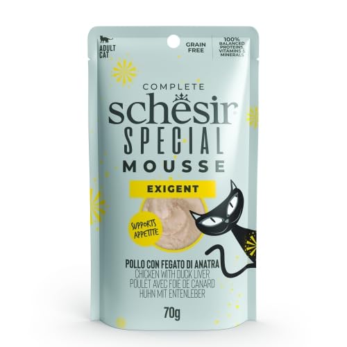 Schesir Special Nassfutter für anspruchsvolle Katzen, 12 x 70 g (12 x Huhn mit Entenleber) von CT-TRONICS