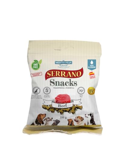 Serrano Mediterranean Natural Snacks für Hunde, 12 x 100 g (Buey, 25 x 100 g) von CT-TRONICS