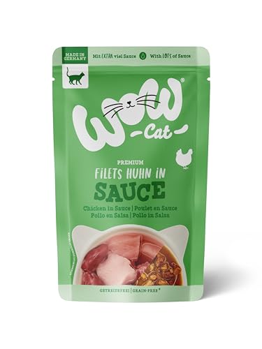 Wow Filets in Sauce für Katzen, komplettes Menü, verschiedene Geschmacksrichtungen, 8 x 85 g, Huhn von CT-TRONICS