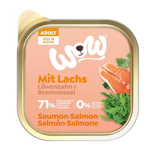 Wow Nassfutter für Hunde, verschiedene Geschmacksrichtungen, 11 x 150 g, (Lachs mit Löwenzahn) von CT-TRONICS