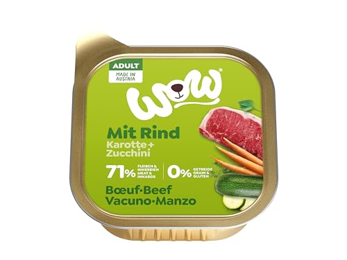 Wow Nassfutter für Hunde, verschiedene Geschmacksrichtungen, 11 x 150 g, Rindfleisch mit Karotten von CT-TRONICS
