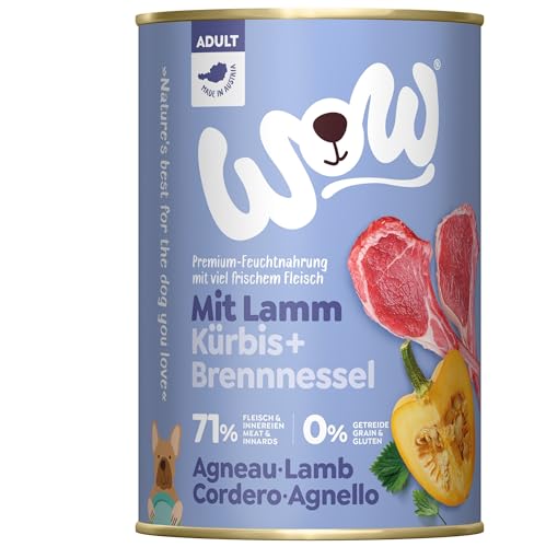 Wow Nassfutter für Hunde, verschiedene Geschmacksrichtungen, 6 x 400 g, (Lamm mit Kürbis) von CT-TRONICS
