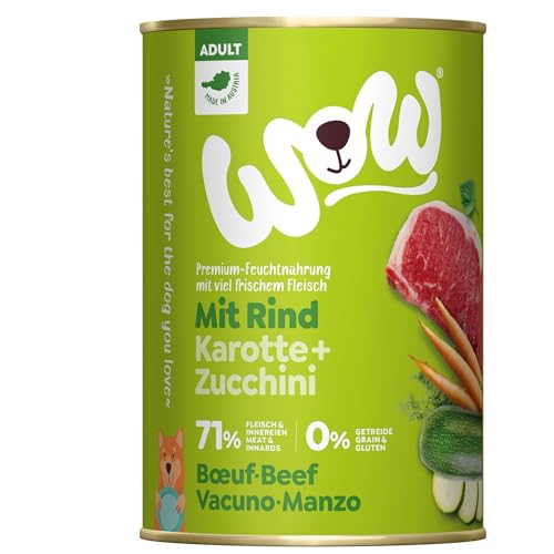 Wow Nassfutter für Hunde, verschiedene Geschmacksrichtungen, 6 x 400 g, Rindfleisch mit Karotten von CT-TRONICS