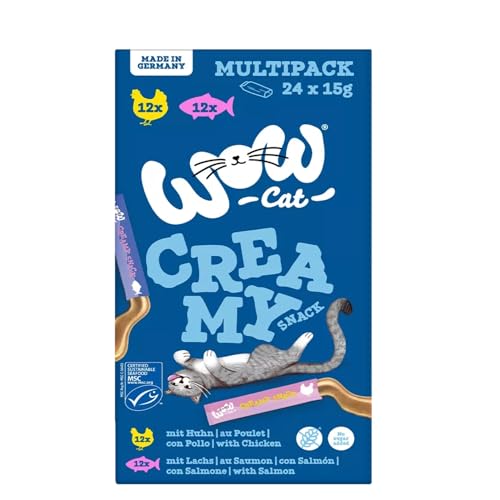 Wow Snacks Leckerlis für Katzen, Creamy-Sorte, verschiedene Geschmacksrichtungen, 24 x 15 g, Mix mit 12 x Huhn, 12 x Lachs Wow Snacks Leckerlis für Katzen, Creamy-Sorte, verschiedene Geschmacksrichtungen, 24 x 15 g, Mix mit 12 x Huhn, 12 x Lachs von CT-TRONICS