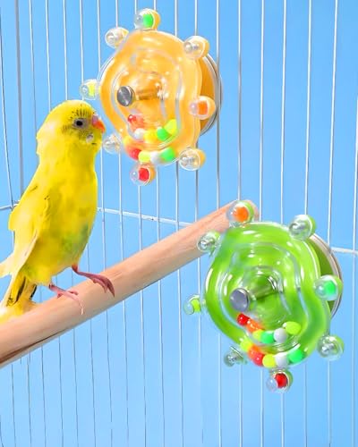 CTAILSOD Vogelspielzeug, 2 Stück, verbessertes Spielzeug für Papageien, rotierendes Spielzeug, Sittich, Spinnspielzeug, Rassel, Spielzeug, Vogelkäfig-Zubehör für kleine bis mittelgroße Vögel CTAILSOD Vogelspielzeug, 2 Stück, verbessertes Spielzeug für Papageien, rotierendes Spielzeug, Sittich, Spinnspielzeug, Rassel, Spielzeug, Vogelkäfig-Zubehör für kleine bis mittelgroße Vögel von CTAILSOD