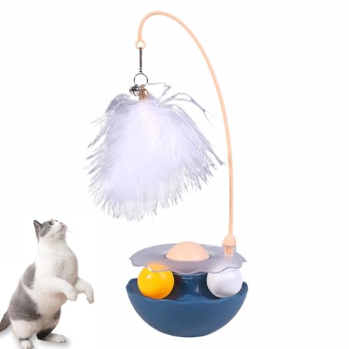 Interaktives Katzenfederspielzeug, Katzenminze-Spielzeug mit Katzenminze-Ball, selbstspielende Katzenfeder, Glocke, Doppelball-Drehteller und Becher, Katzenminze-Spielzeug für Kätzchen, Katzen Interaktives Katzenfederspielzeug, Katzenminze-Spielzeug mit Katzenminze-Ball, selbstspielende Katzenfeder, Glocke, Doppelball-Drehteller und Becher, Katzenminze-Spielzeug für Kätzchen, Katzen von CTDWNT