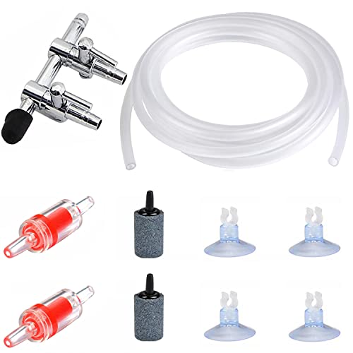 CTRICALVER Aquarium Luftpumpe Zubehör, mit 2wege-Luftstromregelung Wasserpumpensplitter Verteilerhebeladapter, 3M Luftschlauch, Sauerstoff Stein, Rückschlagventile, Saugnapf-Clips CTRICALVER Aquarium Luftpumpe Zubehör, mit 2wege-Luftstromregelung Wasserpumpensplitter Verteilerhebeladapter, 3M Luftschlauch, Sauerstoff Stein, Rückschlagventile, Saugnapf-Clips von CTRICALVER