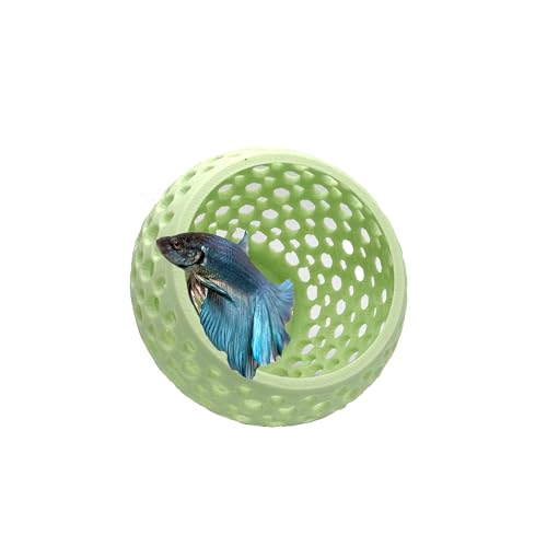 Betta Bulb Hide 2.0 | Betta Rest Aquarium Ornament groß | Aquarium-Höhle mit Saugnapf für kleine Aquarien, Betta Habitat, Garnelenversteck | Wasserdekor groß (Minty Dream) von CTWPets