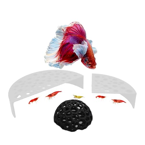 CTWPets Garnelen-Zuchtschutz-Set, 3er-Pack Bündel mit Versteckkuppel, Halbschutz, Zuchtschutz (Weiß) von CTWPets