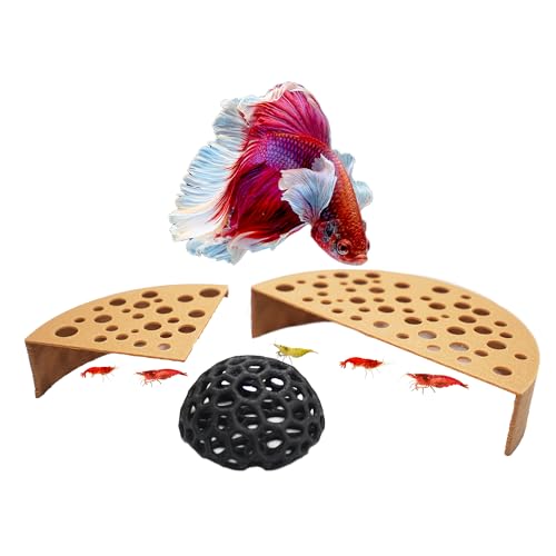 CTWPets Garnelenzuchtschutz-Set, 3er-Pack Bündel mit Versteckkuppel, Halbschutz, Zuchtschutz (Hellbraun) von CTWPets