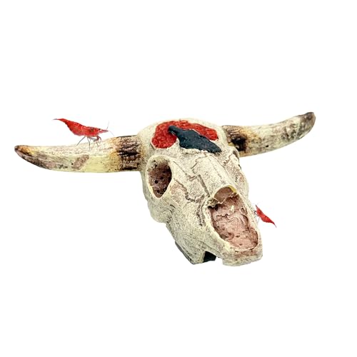 CTWPets Kuh-Schädel-Dekor, Reptilien-Aquarium-Versteck, natürliches verwittertes Wüsten-Design von CTWPets