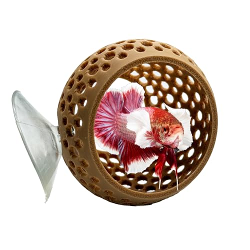 CTWPets Natürliches Betta-Zwiebelversteck, Betta-Ruhe, Aquarium-Höhle mit Saugnapf für kleine Aquarien, Betta-Lebensraum, Garnelenversteck (hellbraun) von CTWPets