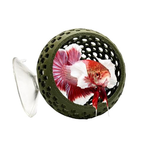 CTWPets Natürliches Betta-Zwiebelversteck, Betta-Ruhe, Aquarium-Höhle mit Saugnapf für kleines Aquarium, Betta-Lebensraum, Garnelenversteck (Waldgrün) von CTWPets
