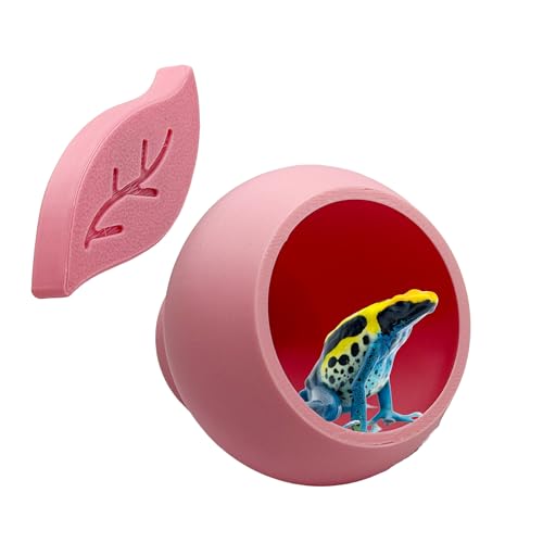 Magnetisches Laubkapselversteck, Glasunterstand für Frösche und Reptilien (Kaugummirosa, einzeln) von CTWPets