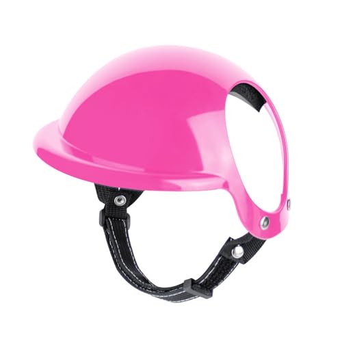 Fahrradhelm für Hunde mit verstellbarem Gürtel, leichter Haustier-Sicherheitshut mit Ohrlöchern für kleine, mittelgroße und große Hunde, Reiten, Spazierengehen, Wandern (Rosa, L) von CUANGSJG