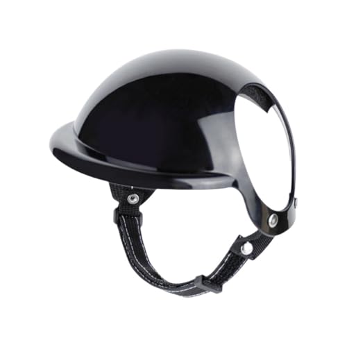 Fahrradhelm für Hunde mit verstellbarem Gürtel, leichter Haustier-Sicherheitshut mit Ohrlöchern für kleine, mittelgroße und große Hunde, Reiten, Spazierengehen, Wandern (Schwarz, S) von CUANGSJG
